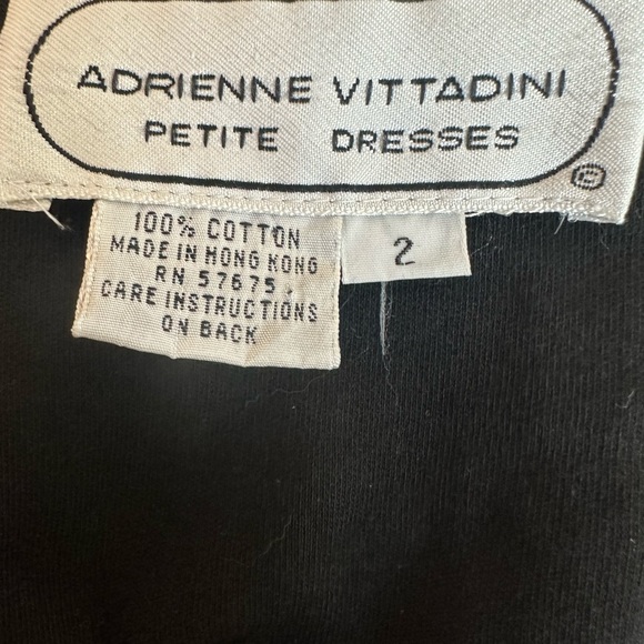 Vintage Adrienne Vittadini 100% Cotton Color Block Dress - Picture 9 of 9